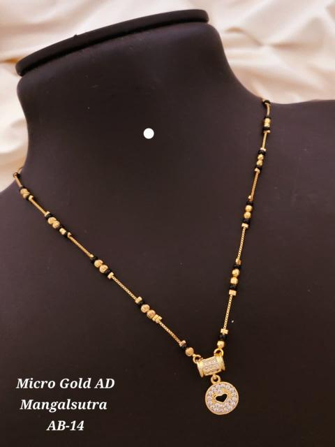Micro gold ad manglsutra ab 14 Artificial jewellery manufacturer in Surat